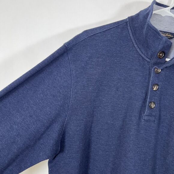 Brooks Brothers Mock Neck Henley Sweater Mens Size XL Blue Embroidered Logo LS - Picture 6 of 11